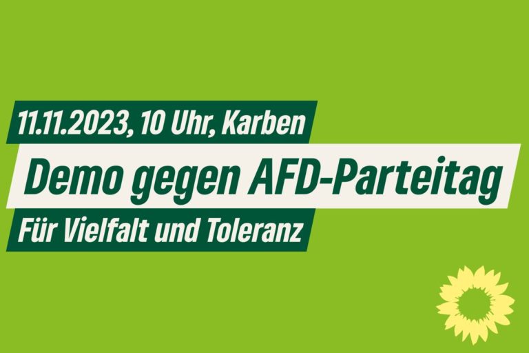 Nein zur AFD! Protest gegen AFD-Landesparteitag im Karbener Bürgerzentrum